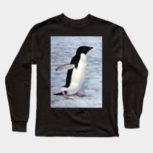 Adelie Penguin Walking on the Fast Ice Long Sleeve T-Shirt